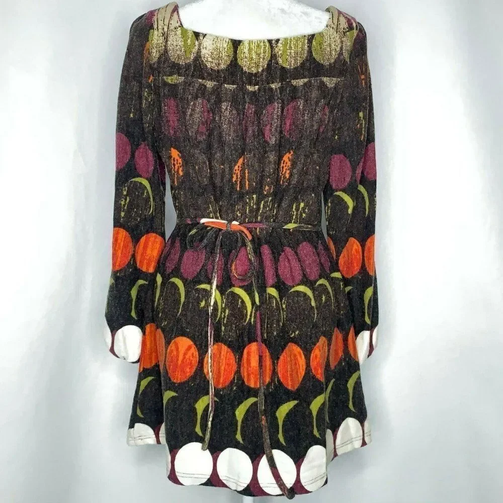 Axyeh Anthropologie Sweater Dress M Dots Mod Retro - Picture 4 of 5